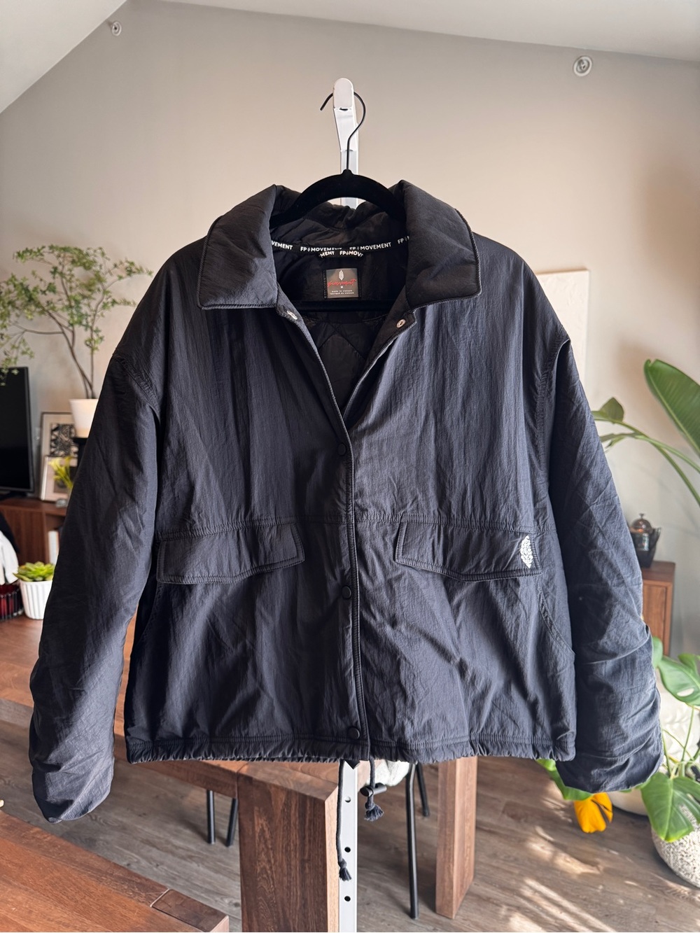 Free People Movement Off The Bleachers Coaches Jacket Black